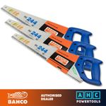 3 x Bahco 244-22-U7/8-HP 22" Universal Tooth Hardpoint Hand Saw 7TPI