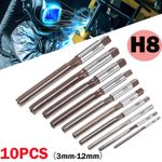 10pcs Hand Reamer Set 3mm-12mm Cutting Diameter H8 Tolerance 6 Flutes Milling
