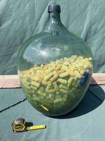 xxl Vintage Green Glass Terrarium Carboy Bottle Planter Vase +  wine corks elle