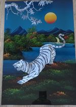 2 Rare Vintage Chinese Inlaid  Mother Of Pearl  Lacquered Panels 