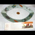 Lily Art Ltd Handmade Israel Art Glass Oval Decorative Serving Tray