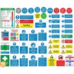Rubigo Complete Kitchen Safety Signs Set – 48 Self Adhesive Waterproof