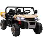 24V Kids Ride On Truck 2 Seater Electric Dump Bed Remote Control Yellow
