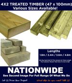 Treated Timber 4x2 (100x47mm) - C16/C24 - FREE DELIVERY ON ORDERS OVER £150