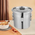12L Stainless Steel Airtight Canister Cereal Rice Storage Container Bucket + Lid