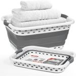 Large 58L Collapsible Laundry Basket with Handles Pop up Plastic Washing Basket