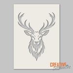 Stag Head Stencil Stencil --- Multiple SIzes --- Premium Mylar
