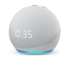 Amazon Echo Dot 4th Gen Smart Speaker - Glacier White with Clock