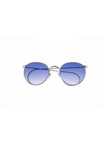 Vintage Algha Panto Round 14KT GF Silver Sunglasses Blue Mirror Lens NOS