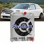2 Row Radiator Shroud Fan Fit 1992-2000 95 Honda Civic CX EK EG DX EX EX-R GX AT