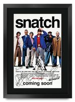 Snatch Movie Film Poster Cast Signed Printed Autograph A3 Framed Memorabilia