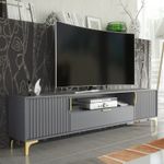TV Unit TV Stand Sideboard Cabinet Grey Fluted Gold Storage Furniture Range