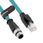M12 A-Code 8 Pin RJ45 Cat6a Ethernet Cable for Industrial Automation Network 15m