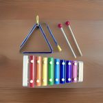 Kid’s Wooden Xylophone With Mallets Plus Triangle With Beater £2.82 Delivery 