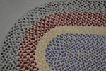 antique wool braided rug hand made blue gray 48x31 oval original 