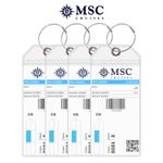 MSC Premium Luggage Tag Holders for Cruises - Set of 4 | Fits All MSC Ships