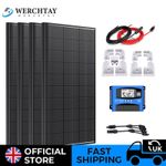 100W 200W 400W 12V Solar Panel Kit with Mounting Brackets Caravan RV Camper Van