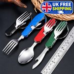 4 In 1 Tableware Fork/Spoon/Bottle Opener Camping Stainless Steel Outdoor Tools