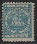 BRITISH GUIANA 1866 SCOTT #67 MINT HINGED