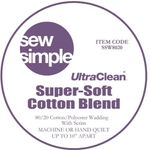 EXTRA WIDE 124" (312cm) Sew Simple Cotton Blend 80/20 Wadding Batting Quilting