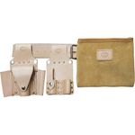 Handmade Steel Erectors Tool Belt Set - 4pc - Tan Leather - Connell Of Sheffield