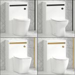 500mm Matt White BTW WC Toilet Unit Back to Wall Pan Soft Close Seat & Cistern