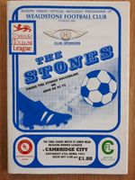 Wealdstone FC v Cambridge City Final League Match At Lower Mead Programme 04/91