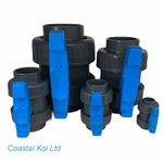 DOUBLE UNION BALL VALVES ADJUSTABLE  PVC KOI POND PLUMBING ENGINEERING BEST