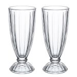 Dessert Glass Set of 2 Clear 340ml Ice Cream Sundae Cup Pedestal Dishwasher Safe