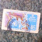 Ceylon 85c United Nations Map Postage Stamp George VI 1936-1952 Used