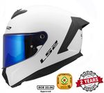 LS2 FF820 (FF353) RAPID FULL FACE MOTORBIKE CRASH HELMET WHITE OPTION BLUE VISOR