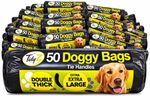 Dog Poo Bags Extra Strong Large Double Thick Dog Poop Tie Handles Doggy Bags New
