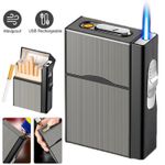 Cigarette Box Cigarette Case with Lighters USB Rechargeable Electric Lighter