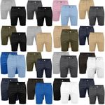2 Pack Mens Stretch Chino Shorts Cotton Twill Summer Casual Above Knee Multipack