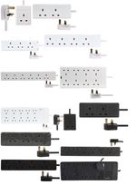 UK Extension Lead Cable Electric Mains Power 1 2 3 4 6 8 10 Gang Way Plug Socket
