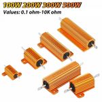 100W,200W,300W,500W Golden Aluminium Load Resistor Wirewound 0.1 ohm to 10K ohm