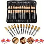 Wood Carving Hand Chisel Tool Set Professional Woodworking Gouges Steel 12 PCS