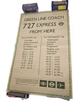 1969 London Transport Green Line 727 Express Coach Timetable Poster LT
