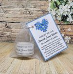 Personalised Funeral Memorial FORGET ME NOT tealight size candle favours
