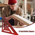 12" Rafter Square Carpenter Measuring Layout Tool Alloy Metal Triangle Rule