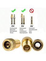 2 x BRASS ADAPTOR PRESTA TO SCHRADER BICYCLE VALVE CONVERTER BIKE PUMP CONNECTOR