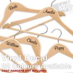 PERSONALISED COAT HANGER WEDDING BRIDESMAID NAME CUSTOM DIY VINYL STICKER DECAL