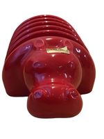 *Vintage* Bellini Hippo Toast Rack Ceramic Red Letter Holder Italian Pottery 