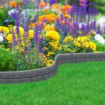 Garden Edging Flexible Lawn Border Ultra Curve Recycled Rubber Grey Brick Design