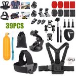 39PCS GoPro Accessorie Action Camera Accessory Bundle Chest Strap Head Mount Kit