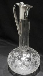 WMF Carafe, silverplated with engraved crystal glassware 