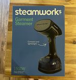 Steamworks Garment Steamer 1500W 230ml Auto Off Quick Start Brush Black/Blue