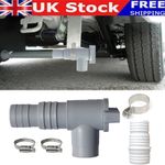 28mm / 32mm Drainage Drain Tap With Brackets Grey Waste Water Motorhome Caravan