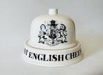 Antique White Ironstone Cheese Dome & Slab Advertising Stand Vintage Kitchenalia