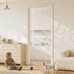 Extra Tall Stair Gate 40-47in Adjustable Pressure Fit Steel Two-Way White